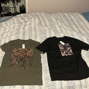 2 Express Shirts (Green and Black) (Brand new never worn with tags and bag)